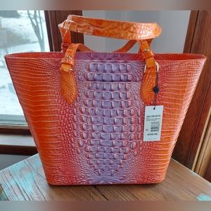 Brahmin NWT Ellen Daiquiri Ombre Melbourne Tote Shoulder Leather Handbag